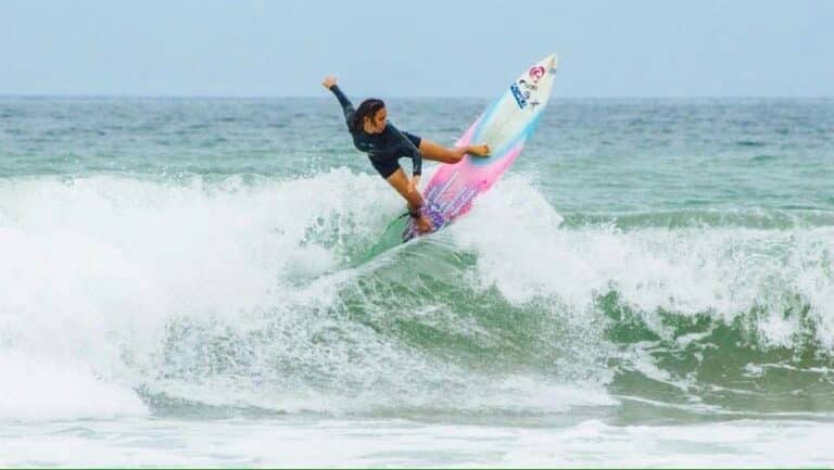 taghazout surfing girl